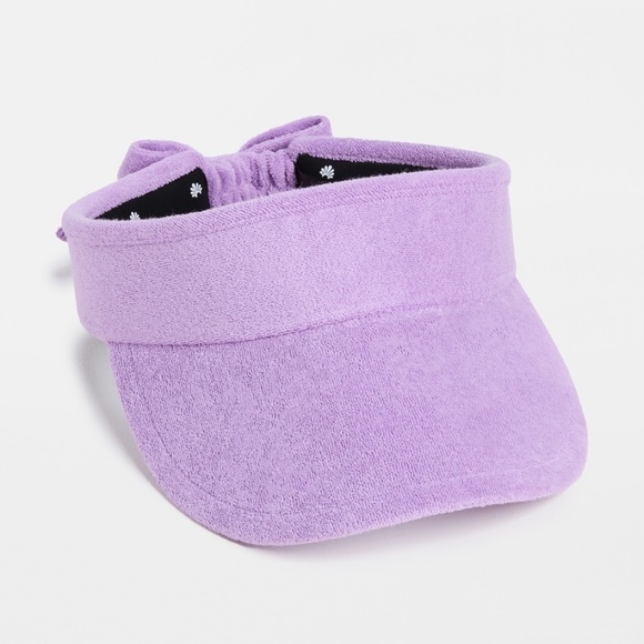 Bow Tie Visor Lavender One Size Terry Cloth - Picture 1 of 4